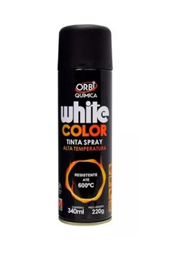 TINTA SPRAY ALTA TEMPERATURA PRETO FOSCO 340ML ORBI