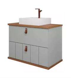 ARMARIO PARA BANHEIRO MILANO PISTACHE/FREIJO 60CM MGM