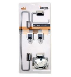 KIT ACESSORIOS COM 5 PEÇAS CROMADA JACKWAL PRETO OBI