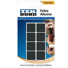 FELTRO ADESIVO QUADRADO 22MM C/16 PRETO TEKBOND