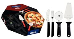 KIT PIZZA INOX COM 14PC PRETO TRAMONTINA