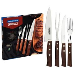 KIT PARA CHURRASCO 14 PEÇAS INOX TRAMONTINA