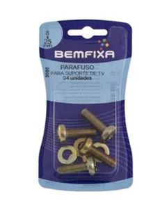 PARAFUSO PARA SUPORTE TV M8X25' C/4 BEMFIXA
