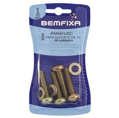 PARAFUSO PARA SUPORTE TV M8X35' C/4 BEMFIXA