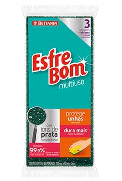 ESPONJA MULTIUSO SALVA UNHA ESFREBOM COM 3 UNIDADES BETTANIN