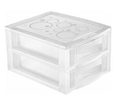 GAVETEIRO PLASTICO P 2 GAVETAS CRISTAL ORDENE