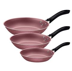 JOGO FRIGIDEIRA ALUMINIO 3PC ROSA LINZ TRAMONTINA