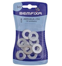 ARRUELA LISA 3/8' COM 10 UNIDADES BEMFIXA