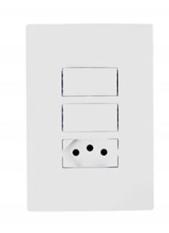 2 INTERRUPTOR SIMPLES 10A + 2 TOMADAS 10A 250V BRANCO I9 ILUMI