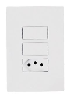 2 INTERRUPTOR SIMPLES 10A + 2 TOMADAS 20A 250V BRANCO I9 ILUMI