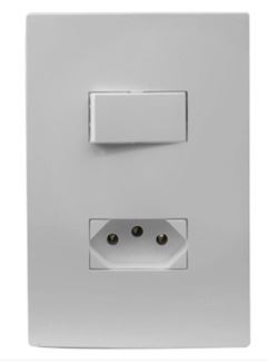 INTERRUPTOR PARALELO 10A+ TOMADA 10A 250V BRANCO  I9 ILUMI
