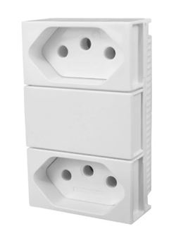 MÓDULO 2 TOMADA 10A 250V MONOBLOCO BRANCO I9 ILUMI