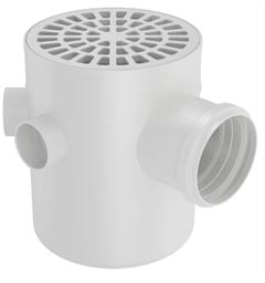 CAIXA SIFONADA REDONDA GRELHA REDONDA BRANCA 150X185X75 FORTLEV