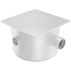 CAIXA SIFONADA QUADRADA GRELHA QUADRADA BRANCA 250X172X50 FORTLEV