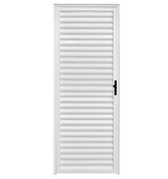 PORTA DE GIRO TIPO VENEZIANA EM ALUMINIO BRANCO 70X210 COM ABERTURA PARA A ESQUERDA
