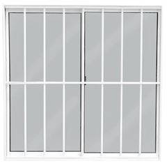 JANELA EM ALUMINIO BRANCO 100X120 CM COM GRADE VIDRO LISO DE 4 MM