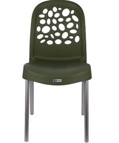 CADEIRA POLIPROPILENO DELUXE COM PÉS DE ALUMÍNIO VERDE FORTE PLÁSTICO