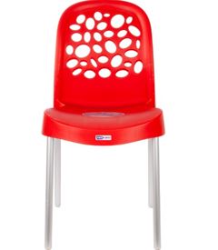 CADEIRA POLIPROPILENO DELUXE COM PÉS DE ALUMÍNIO VERMELHOFORTE PLÁSTICO