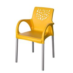 POLTRONA DELUXE PÉ ALUMINIO AMARELA FORTE PLAS