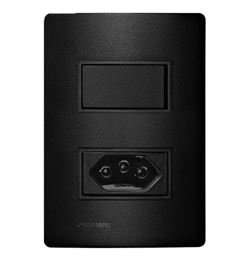SOPRANO RVT 1 INTERRUPTOR SIMPLES 10AX+ 1 TOMADA 2P 10A X 250V 4X2 CA PRETO SOPRANO