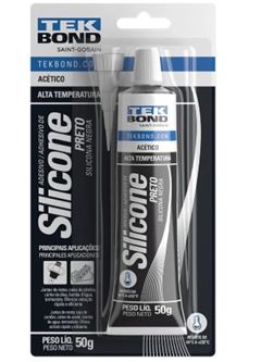 SILICONE ALTA TEMPERATURA 50G PRETO TEKBOND