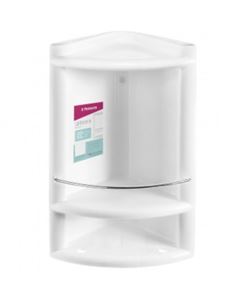 CANTONEIRA PLASTICO PARA BANHEIRO COM ACABAMENTO METAL BRANCO ATLAS