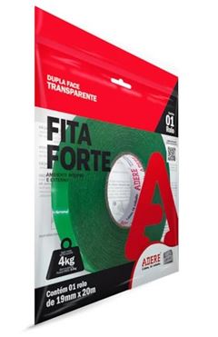 FITA DUPLA FACE ACRILICA 19MMX20M 1MM VERDE TRANSPARENTE ADERE