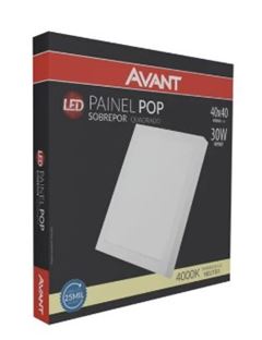 PLAFON LED SOBREPOR QUADRADO 30W BRANCO 4000K AVANT