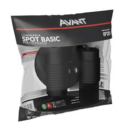 SPOT P/2 LAMPADAS E27 SOBREPOR BASIC PRETO AVANT