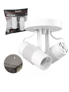 SPOT P/LAMPADA DUPLA E27 SOBREPOR  BASIC BRANCO AVANT