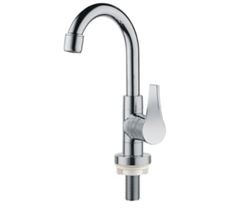 TORNEIRA PARA LAVATÓRIO EM ABS DE MESA COM BICA ALTA 1/4V MVC TWIST CROMADO HERC / REF. 2967