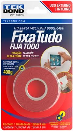 FITA DUPLA FACE EXTERNA 12MMX2M ACRILICA BLISTER TEKBOND