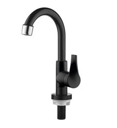 TORNEIRA PARA LAVATÓRIO EM ABS DE MESA COM BICA ALTA 1/4V MVC TWIST PRETO HERC / REF. 2967