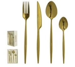 FAQUEIRO 24PC INOX DOURADO BRILHO FLORARTE