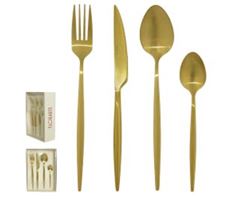 FAQUEIRO 24PC INOX DOURADO FOSCO FLORARTE