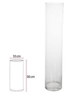 VASO DECORATIVO VIDRO CILINDRICO 50CM FLORARTE