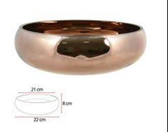 VASO DECORATIVO VIDRO BACIA COBRE 8CM FLORARTE