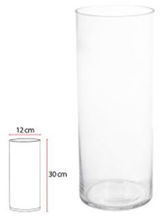 VASO DECORATIVO VIDRO CILINDRICO 30CM FLORARTE