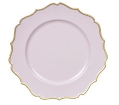 SOUSPLAT PLASTICO ROSA DOURADO 33CM FLORARTE