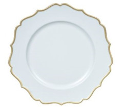 SOUSPLAT PLASTICO AZUL CLARO/DOURADO 33CM FLORARTE