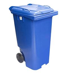 LIXEIRA COM RODAS 240L AZUL NEW TURTLE