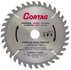 DISCO SERRA VIDEA 7.1/4'' 36 DENTES PARA MADEIRA CORTAG