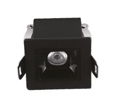 SPOT EMBUTIR RETANGULAR PRETO 2W 3000K DOWNLIGHT LED EVON ASTRALED