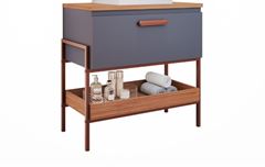 GABINETE PORTINARI TITANIUM/FREIJO 80CM