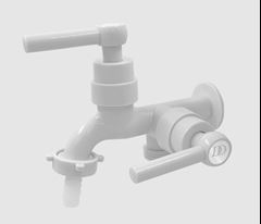 TORNEIRA ABS MÁQUINA/TANQUE ALAVANCA BRANCA JADDEM