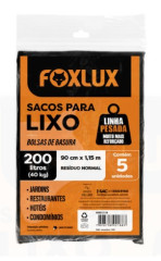 SACO P/LIXO REFORÇADO 200L C/5 FOXLUX