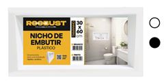 NICHO PAREDE EMBUTIR BANHEIRO 30X60CM PRETO ROOBUST