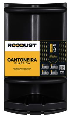 PORTA SHAMPOO PLÁSTICA PARA BANHEIRO PRETA ROOBUST