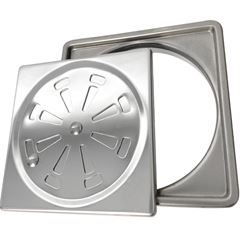 RALO OCULTO QUADRADO 15X15CM INOX FLVX HIDRO