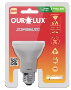 LAMPADA TECNICA LED PAR20 06W 3000K AMARELO E27 OUROLUX